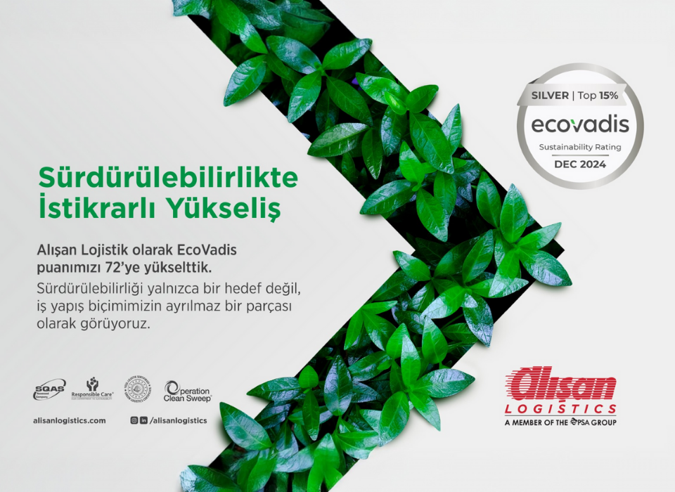 Alışan Lojistik Raises EcoVadis Score to Win Silver Medal